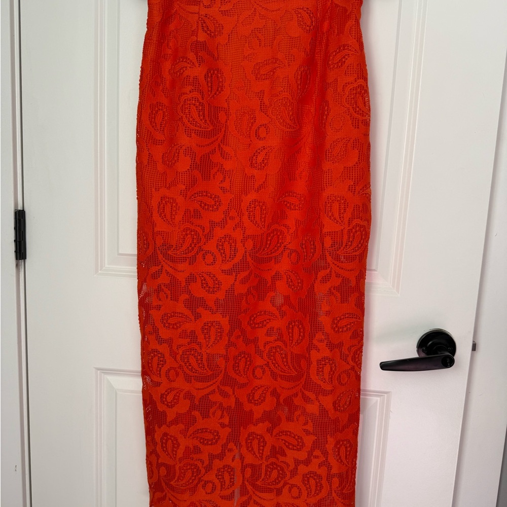 Topshop Vibrant Orange Lace Skirt